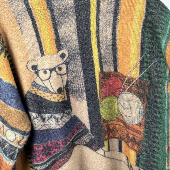 YESNO Womens 3XL Oversized Soft Cozy Graphic Pullover Wool & Cotton Sweater Bear - Picture 11 of 11